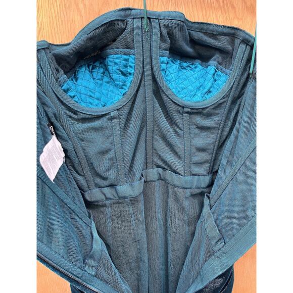 NWT Dolce & Gabbana Blue Tulle Ruched Mesh Bodycon Midi Dress 44 L - Picture 10 of 11